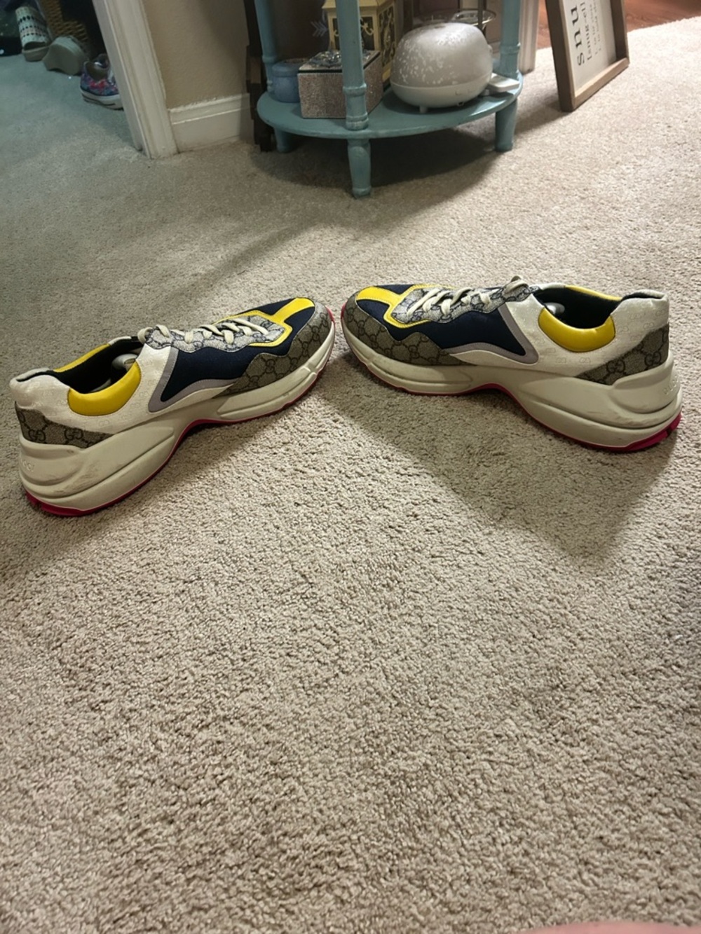 Gucci Rhyton sneakers in the Beige White Yellow'  color-way Size 14 Men’s - Picture 8 of 12